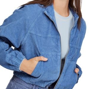 Blue crop corduroy bdg jacket